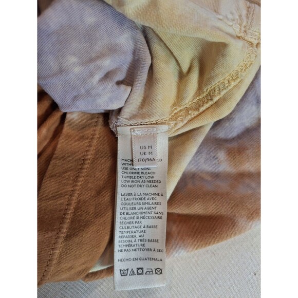 Free People We the Free Cotton Tie Dye Long Sleeve Shirt Mock Neck Top Size M - Picture 9 of 11